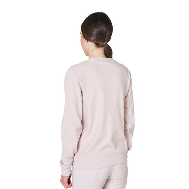 Sudadera de mujer de cuello redondo de forro polar Equestro Violeta afieltrado