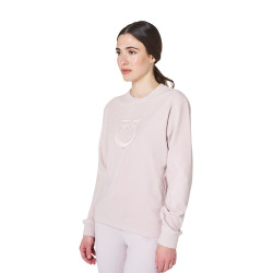 Sudadera de mujer de cuello redondo de forro polar Equestro Violeta afieltrado