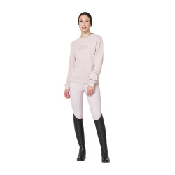 Sudadera de mujer de cuello redondo de forro polar Equestro Violeta afieltrado