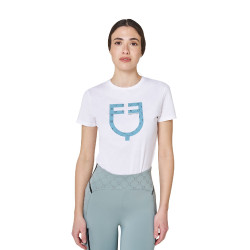 Camiseta de mujer con logotipo monograma efecto terciopelo Equestro