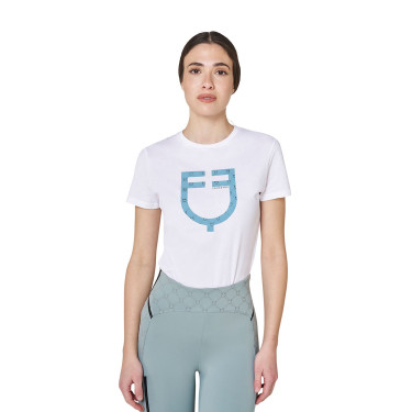 Camiseta de mujer con logotipo monograma efecto terciopelo Equestro