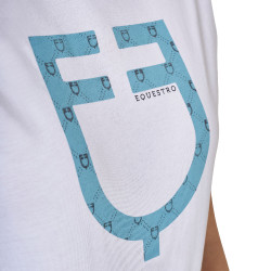 Camiseta de mujer con logotipo monograma efecto terciopelo Equestro