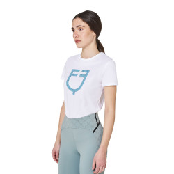 Camiseta de mujer con logotipo monograma efecto terciopelo Equestro