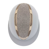 Casco Apocalypse para mujer con calota revestida y strass homologación Astm F1163-23 Equestro Gris escarchado / gmt
