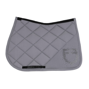Manta de salto con logotipo de strass Equestro Gris escarchado / gris escarchado