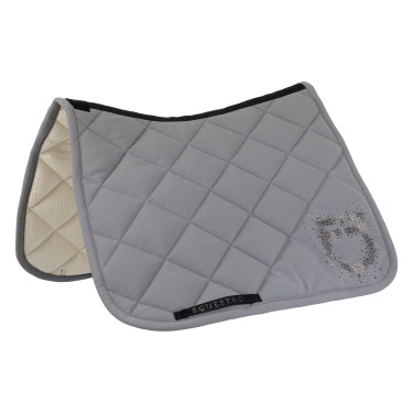 Almohadilla de doma Equestro con logo de strass Gris escarchado / gris escarchado