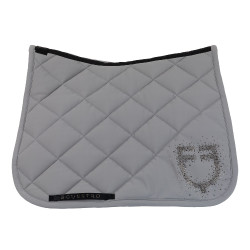 Almohadilla de doma Equestro con logo de strass Gris escarchado / gris escarchado