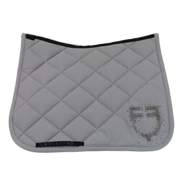 Almohadilla de doma Equestro con logo de strass Gris escarchado / gris escarchado