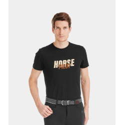 Camiseta Horse Pilot Team hombre Negro