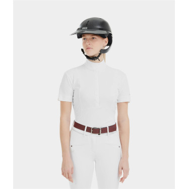 Camisa de concurso Monica Horse Pilot de manga corta para mujer Blanco Camisa de concurso Monica Horse Pilot de manga corta para mujer Blanco