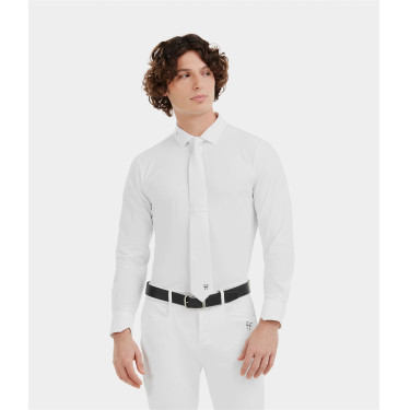Camisa de concurso Aerolight de manga larga Horse Pilot para hombre Blanco