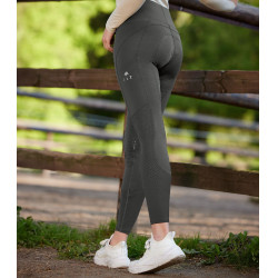 Leggings de equitación ELT de talle alto Hanna con malla Lodos Gris