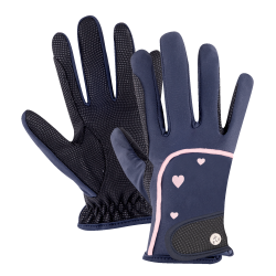 Guantes de equitación ELT Metropolitan Heart para niño Azul nocturno / lucky