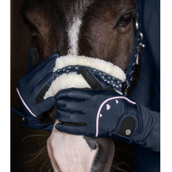 Guantes de equitación ELT Metropolitan Heart para niño Azul nocturno / lucky