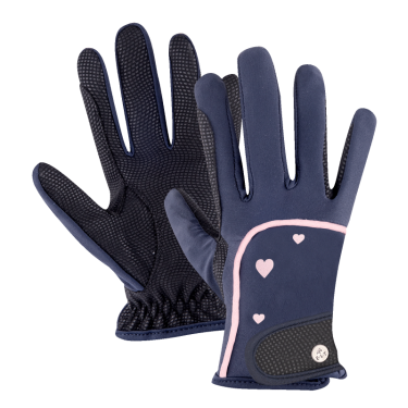 Guantes de equitación ELT Metropolitan Heart para niño Azul nocturno / lucky