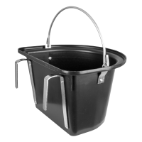 Cubo-comedero de puerta Waldhausen con asa Negro