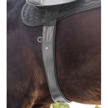 Cinchón Waldhausen de cuero elástico Negro
