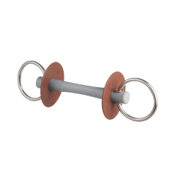 Mordaza de filete Beris cañón Comfort fino anilla 7,5 cm Suave Gris