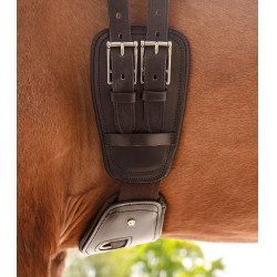 Cinchuela de equitación corta de cuero elástico