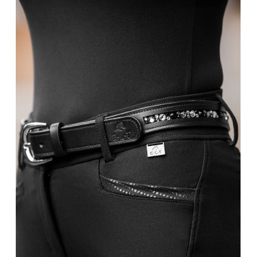 Cinturón de equitación de cuero con strass ELT