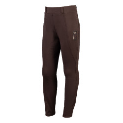 Leggings Mia con asiento completo de silicona HKM Marrón oscuro Marr&amp;amp;amp;oacute;n
