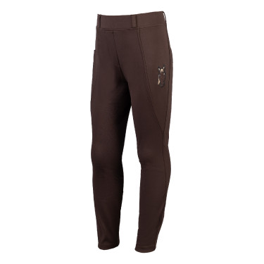 Leggings Mia con asiento completo de silicona HKM Marrón oscuro Marr&amp;amp;amp;oacute;n