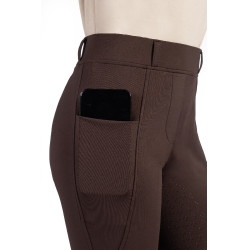 Leggings Mia con asiento completo de silicona HKM Marrón oscuro Marr&amp;amp;amp;oacute;n