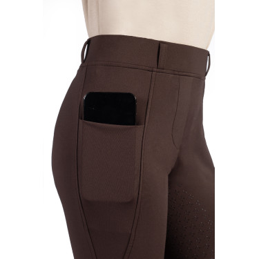 Leggings Mia con asiento completo de silicona HKM Marrón oscuro Marr&amp;amp;amp;oacute;n