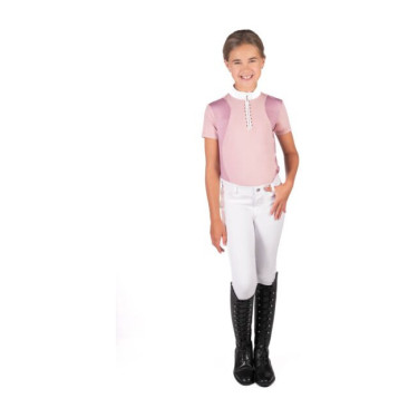 Polo de concurso HKM Glam para niño Rosa viejo