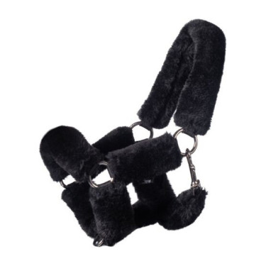 Cabezada HKM con borreguillo sintético Hobby Horse Negro