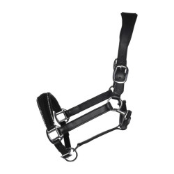 Cabezada de cuero HKM Glamour Negro / plata