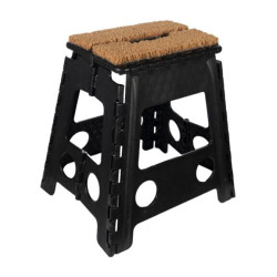 Taburete plegable con felpudo HKM Negro Taburete plegable con felpudo HKM Negro