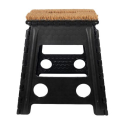 Taburete plegable con felpudo HKM Negro Taburete plegable con felpudo HKM Negro