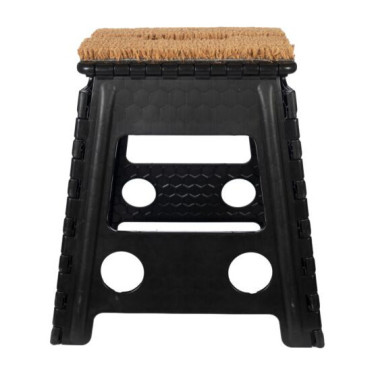 Taburete plegable con felpudo HKM Negro Taburete plegable con felpudo HKM Negro