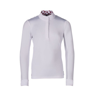 Polo de concurso Hunter Kids de manga larga HKM Blanco
