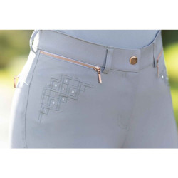 Pantalón de equitación HKM Rosegold con silicona