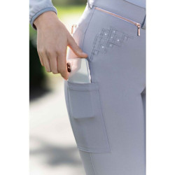 Pantalón de equitación HKM Rosegold con silicona