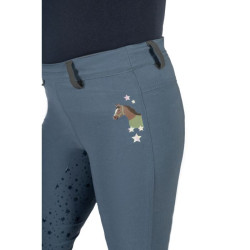 Legging HKM Pony Dream II con culera completa de silicona Gris azulado