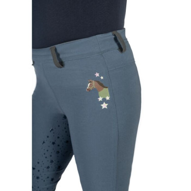 Legging HKM Pony Dream II con culera completa de silicona Gris azulado
