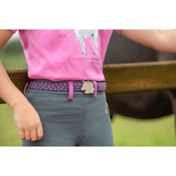 Cinturón elástico HKM Claire Kids Rosa / verde