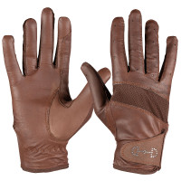 Guantes de cuero y malla para mujer Horze Castaño Marr&amp;amp;amp;oacute;n