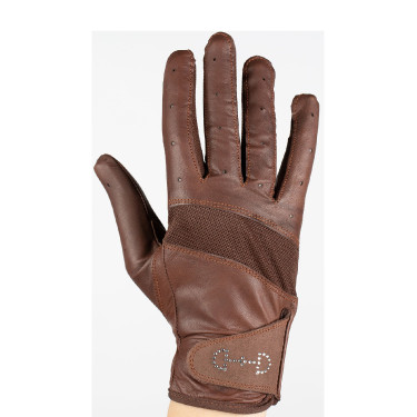 Guantes de cuero y malla para mujer Horze Castaño Marrón Guantes de cuero y malla para mujer Horze Castaño Marrón