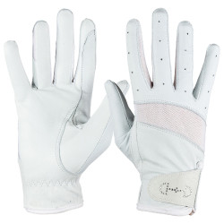 Guantes de cuero y malla Horze para mujer Blanco