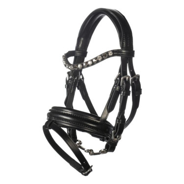 Brida de cuero HKM Hobby Horsing Negro