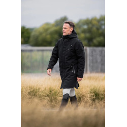 Abrigo integral cálido largo de equitación para hombre Horse Pilot Negro
