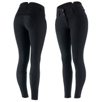 Pantalón mujer Horze Daniela con refuerzos de rodilla de cuero Negro