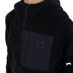 Sudadera infantil unisex de forro polar teddy con cremallera y capucha Equestro