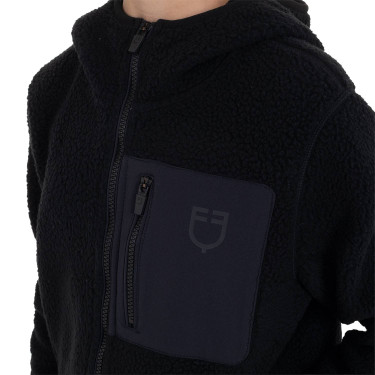 Sudadera infantil unisex de forro polar teddy con cremallera y capucha Equestro