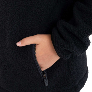 Sudadera infantil unisex de forro polar teddy con cremallera y capucha Equestro