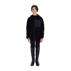 Sudadera infantil unisex de forro polar teddy con cremallera y capucha Equestro